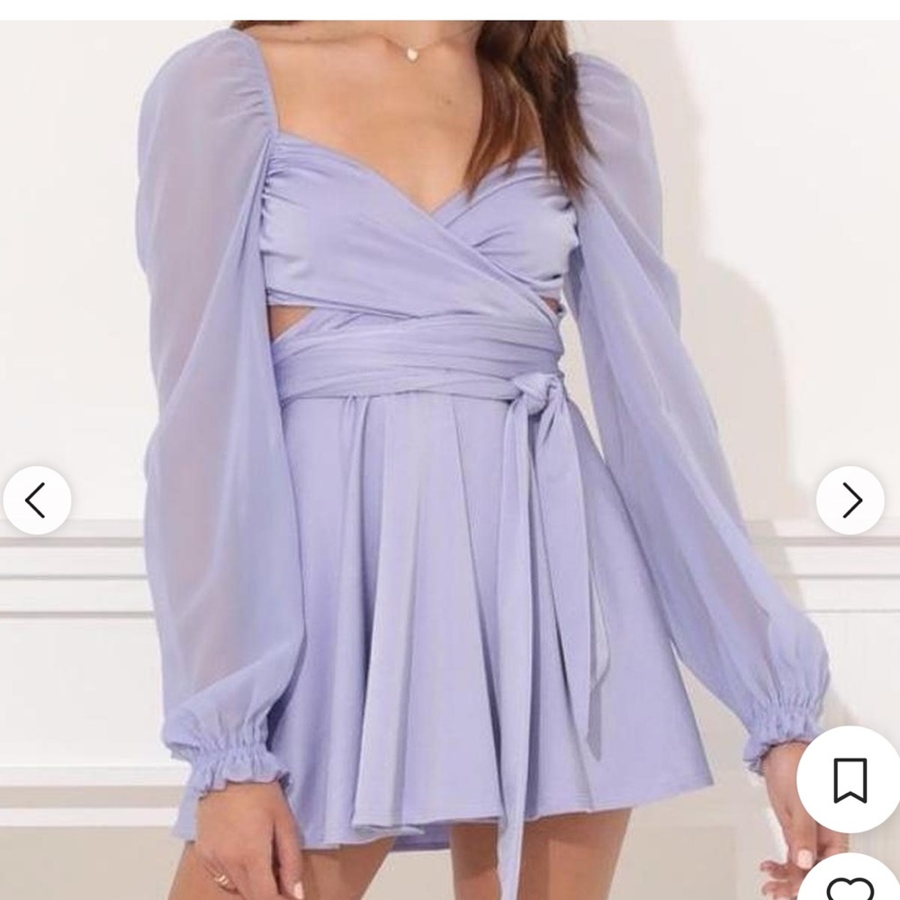 Lucy in the Sky Lavender Wrap Mini Dress